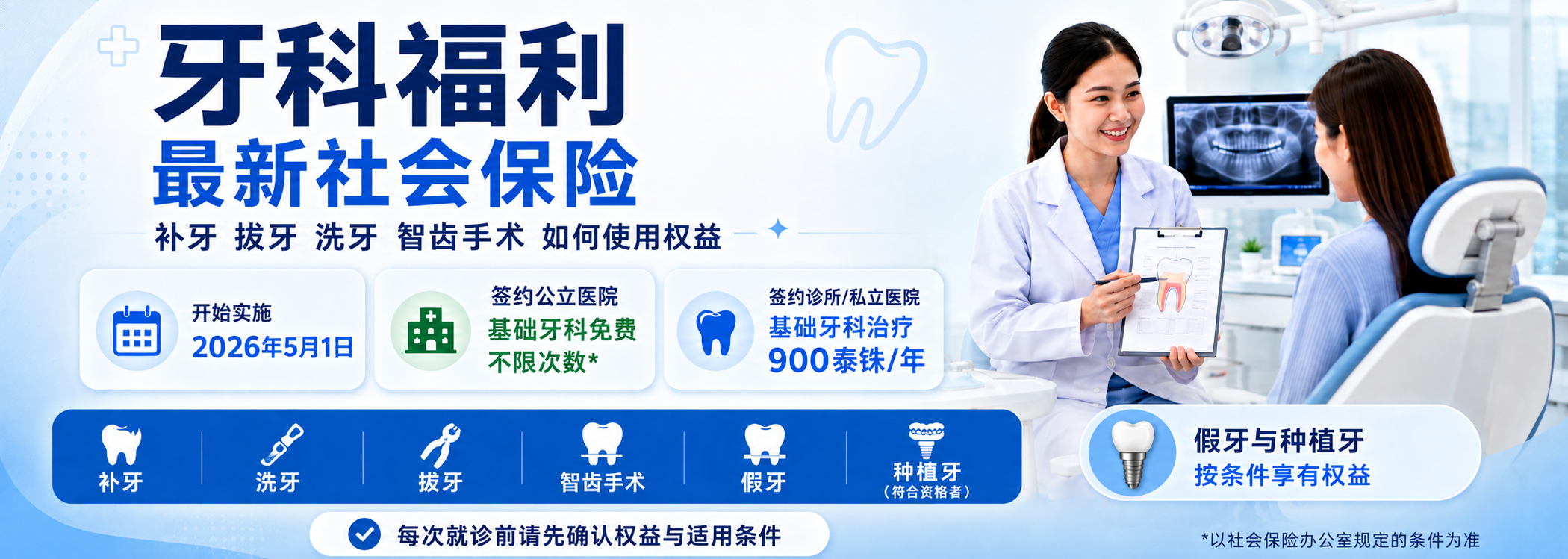 社会保障牙科福利：补牙、拔牙、洗牙、智齿拔除——如何使用权利